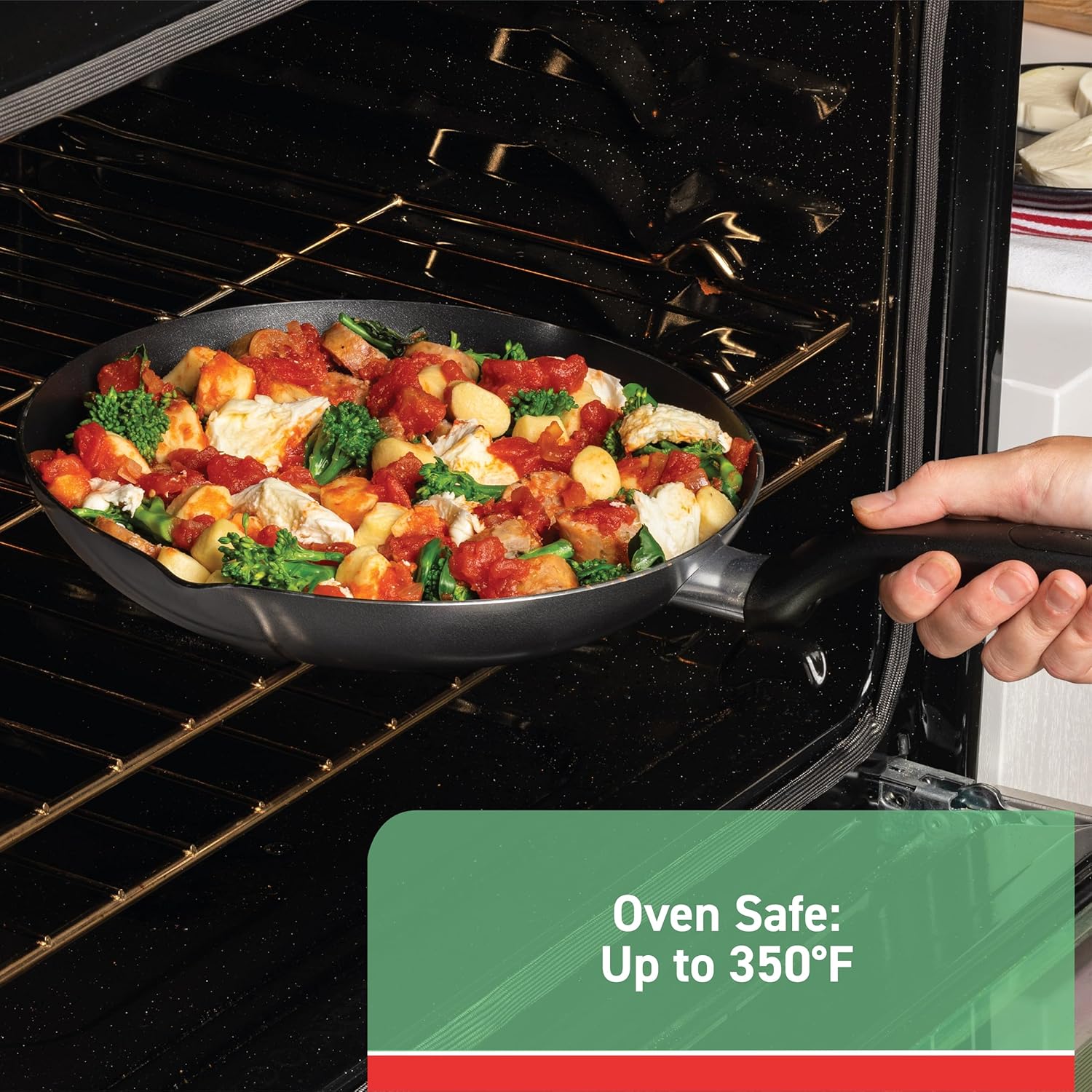 T-fal Specialty Nonstick Handy Pot with Glass Lid 3 Quart Oven Safe 350F Cookware, Pots and Pans, Dishwasher Safe Black - Image 5